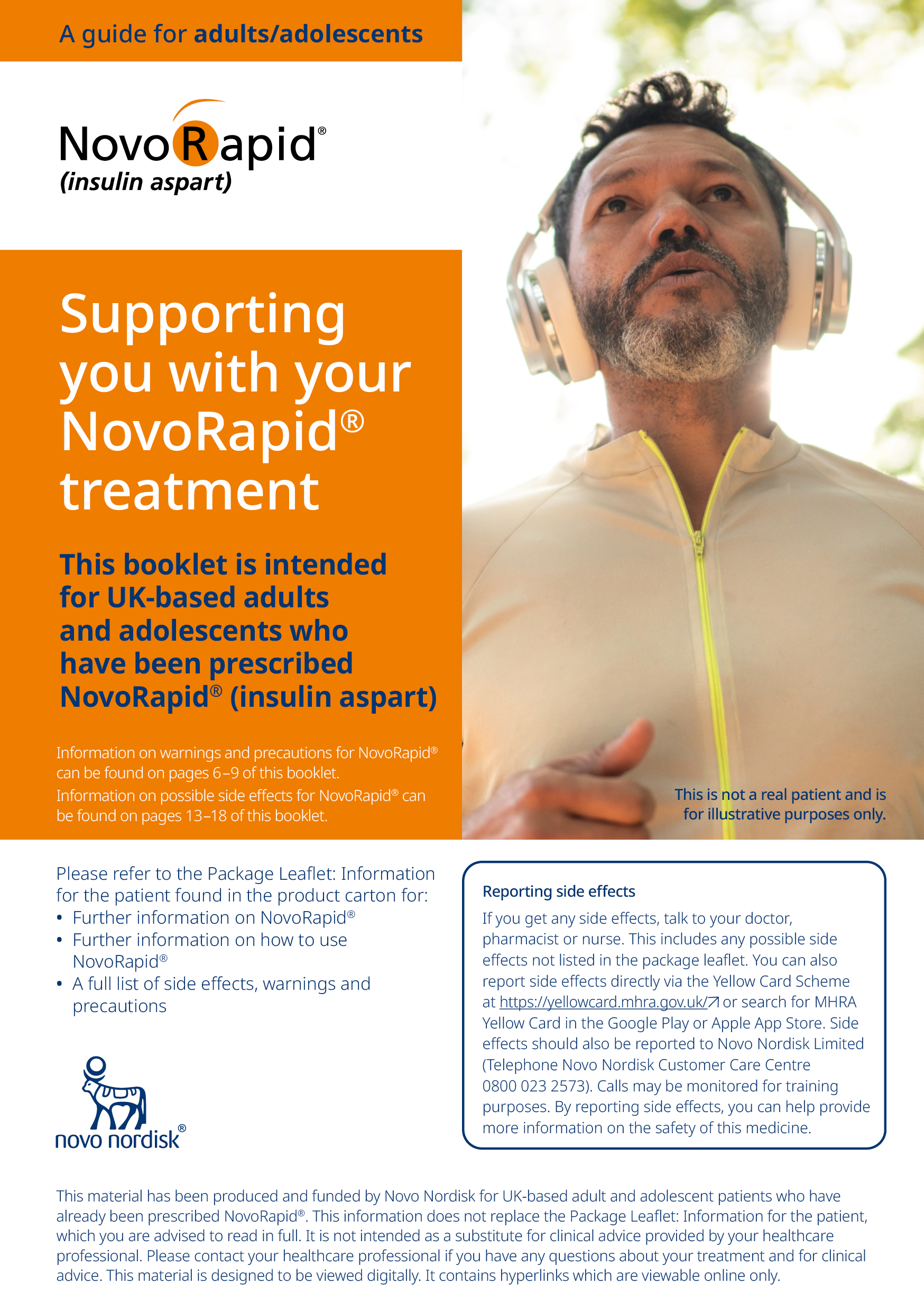 Alt Text: NovoRapid® digital patient booklet for adults and adolescents